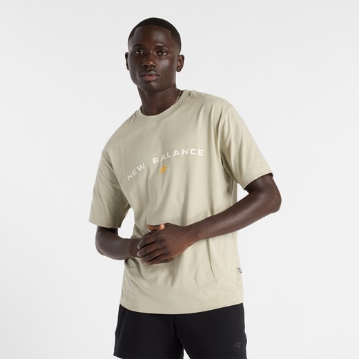 Koszulka męska New Balance MT51506OVN – beżowa ze sklepu New Balance Poland w kategorii T-shirty męskie - zdjęcie 183767028