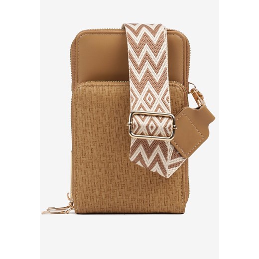 Ciemnobeżowa  Dwukomorowa Torebka w Stylu Etui Virseki ze sklepu renee.pl w kategorii Etui - zdjęcie 183767139