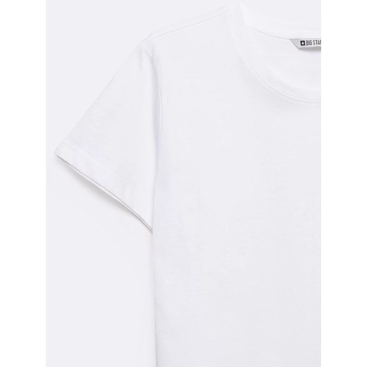 Koszulka chłopięca z krótkim rękawem biała Basser 101 ze sklepu Big Star w kategorii T-shirty chłopięce - zdjęcie 183768965