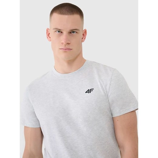 T-shirt męski 4F szary z krótkim rękawem