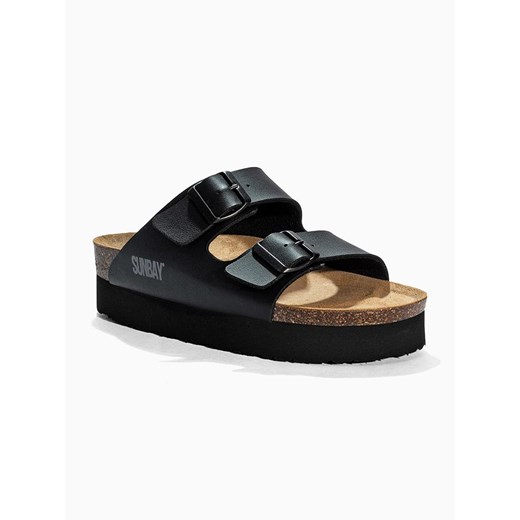 Klapki damskie Sunbay bez zapięcia czarne 