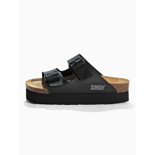 Klapki damskie Sunbay letnie czarne bez zapięcia casual 