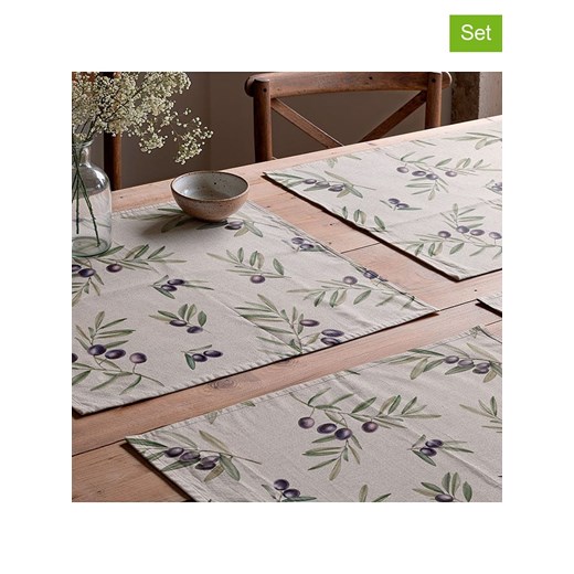Mint Rugs Podkładki stołowe (2 szt.) w kolorze kremowo-fioletowym - 50 x 40 cm ze sklepu Limango Polska w kategorii Podkładki na stół - zdjęcie 183770747