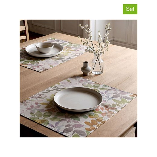 Mint Rugs Podkładki stołowe (2 szt.) w kolorze kremowo-zielono-fioletowym - 50 x 40 cm ze sklepu Limango Polska w kategorii Podkładki na stół - zdjęcie 183770757