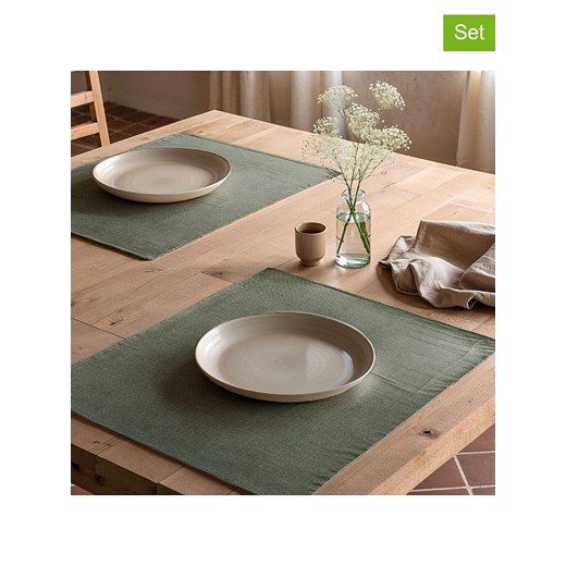 Mint Rugs Podkładki stołowe (2 szt.) &quot;Indra&quot; w kolorze khaki - 50 x 40 cm ze sklepu Limango Polska w kategorii Podkładki na stół - zdjęcie 183770766