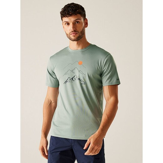 T-shirt męski Regatta zielony z krótkim rękawem 
