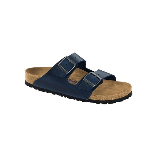 Birkenstock Skórzane klapki &quot;Arizona&quot; w kolorze granatowym ze sklepu Limango Polska w kategorii Klapki damskie - zdjęcie 183772476