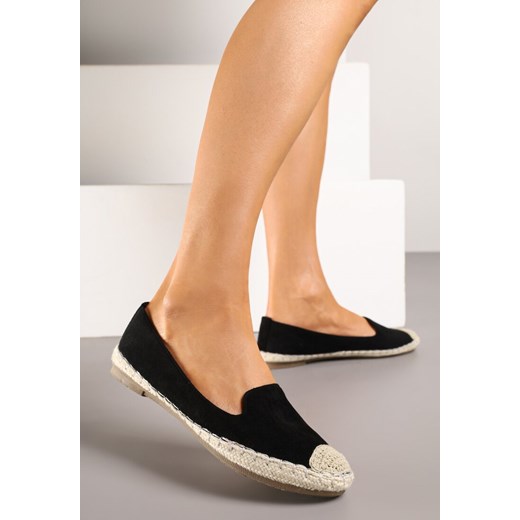 Czarne Espadryle z Motywem Plecionki Ralomea ze sklepu renee.pl w kategorii Espadryle damskie - zdjęcie 183772576