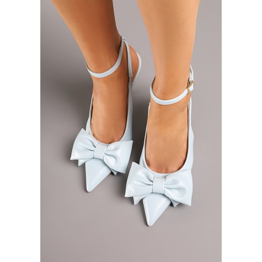 Niebieskie Sandały Vices na Szpilce Slingback Ozdobione Kokardą Tilvanea ze sklepu renee.pl w kategorii Czółenka - zdjęcie 183772596