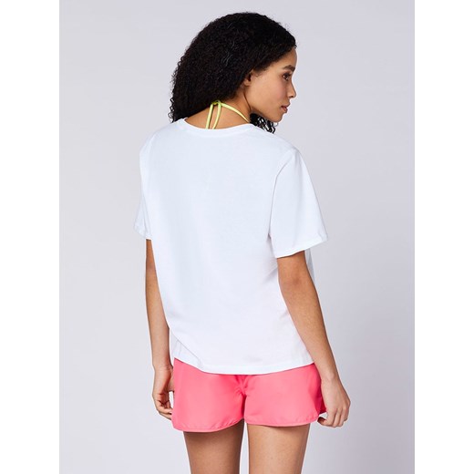 Bluzka damska Chiemsee biała z krótkim rękawem z okrągłym dekoltem 