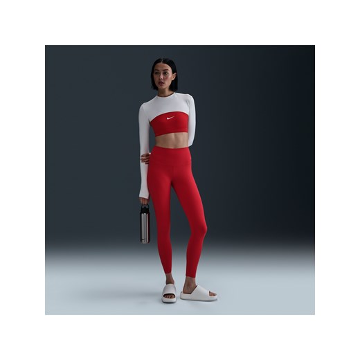 Damskie legginsy o pełnej długości z wysokim stanem zapewniające delikatne wsparcie Nike Zenvy - Czerwony ze sklepu Nike poland w kategorii Spodnie damskie - zdjęcie 183775056