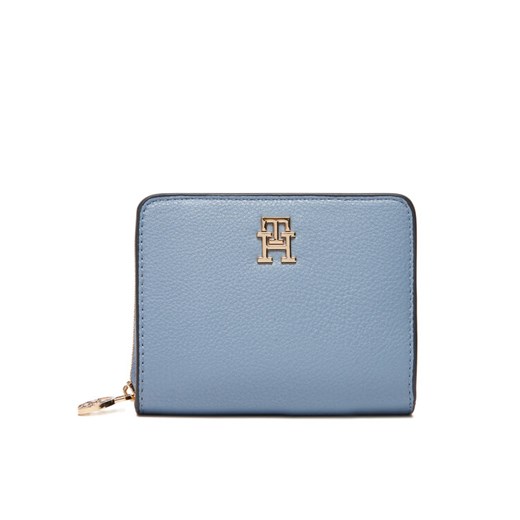 Mały Portfel Damski Tommy Hilfiger Th Distinct Med Za AW0AW17473 Błękitny ze sklepu eobuwie.pl w kategorii Portfele damskie - zdjęcie 183775499
