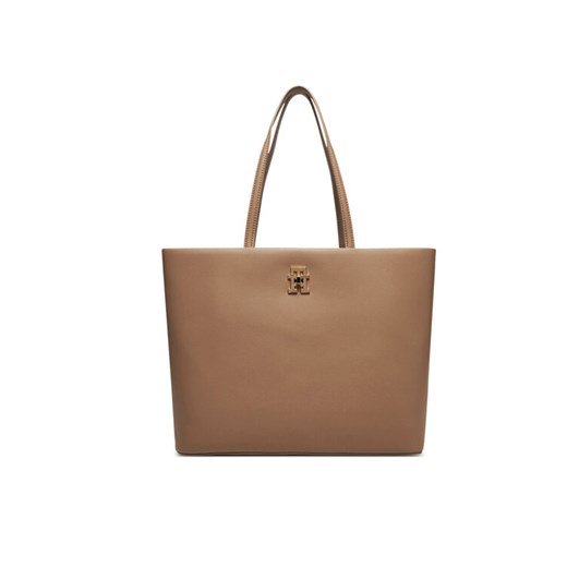 Torebka Tommy Hilfiger Th Modern Tote AW0AW17528 Beżowy ze sklepu eobuwie.pl w kategorii Torby Shopper bag - zdjęcie 183775545