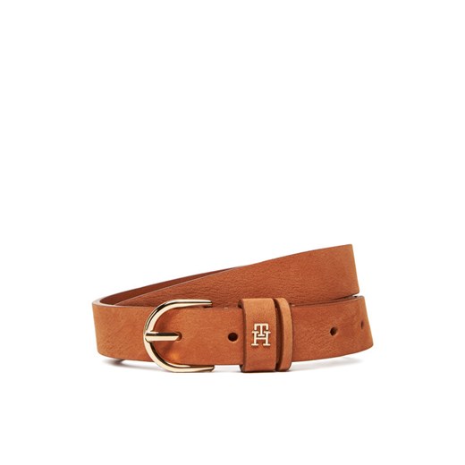 Pasek Damski Tommy Hilfiger Essential Effortless 2.5 Nubuck AW0AW17930 Brązowy ze sklepu eobuwie.pl w kategorii Paski damskie - zdjęcie 183775666