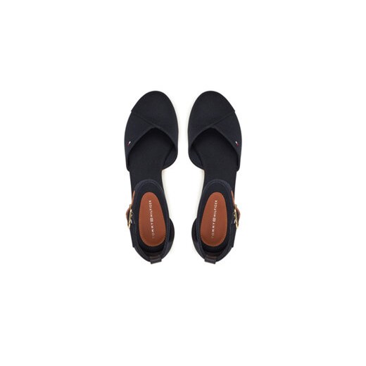 Espadryle damskie Tommy Hilfiger eleganckie na koturnie z klamrą 