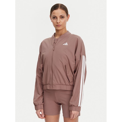 adidas Kurtka bomber Essentials 3-Stripes JD5318 Różowy Loose Fit ze sklepu MODIVO w kategorii Kurtki damskie - zdjęcie 183778367