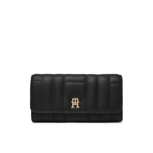 Tommy Hilfiger Duży Portfel Damski Feminine Lrg Flap AW0AW17475 Czarny ze sklepu MODIVO w kategorii Portfele damskie - zdjęcie 183778406