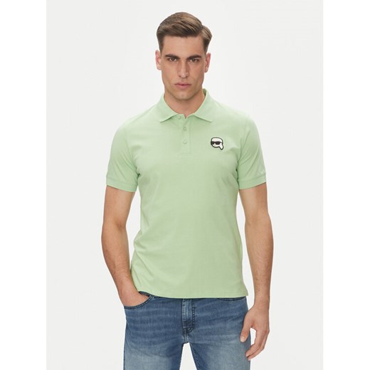 KARL LAGERFELD Polo 745710 552224 Zielony Regular Fit ze sklepu MODIVO w kategorii T-shirty męskie - zdjęcie 183778508