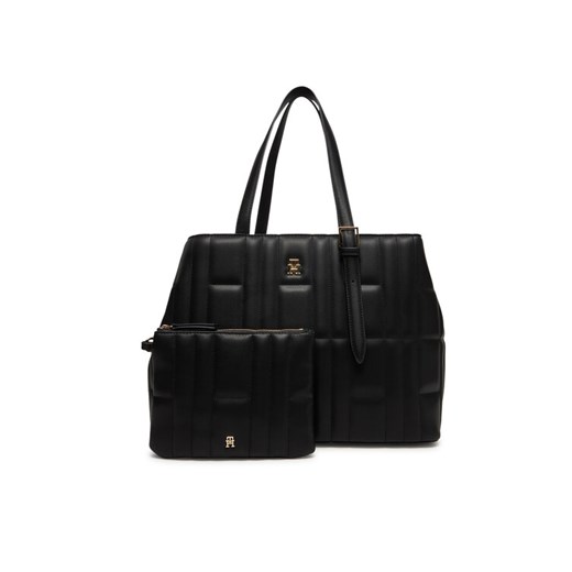 Tommy Hilfiger Torebka Th Feminine Tote AW0AW17452 Czarny ze sklepu MODIVO w kategorii Torby Shopper bag - zdjęcie 183778605