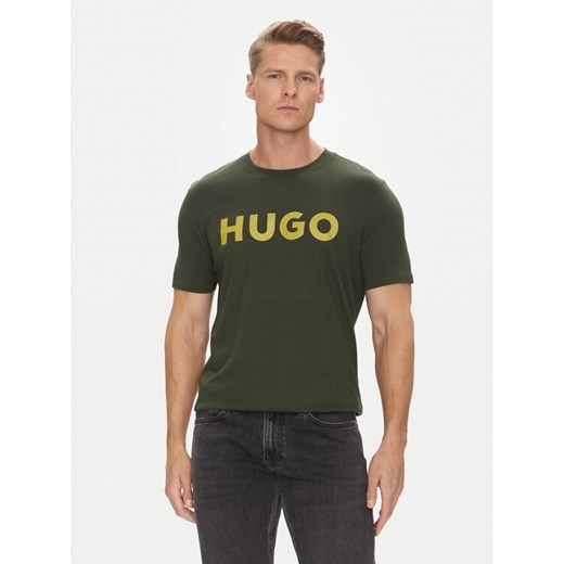 HUGO T-Shirt Dulivio 50467556 Zielony Regular Fit ze sklepu MODIVO w kategorii T-shirty męskie - zdjęcie 183778707