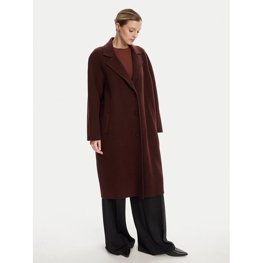 STAUD Płaszcz wełniany Chrysalis R24F8112WL Bordowy Regular Fit ze sklepu MODIVO w kategorii Płaszcze damskie - zdjęcie 183778837