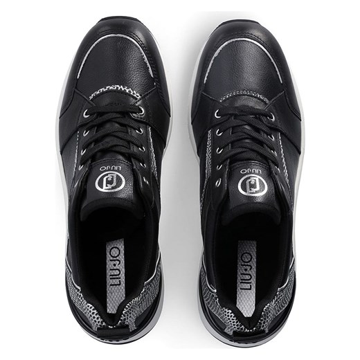 Buty sportowe damskie czarne Liu Jo sneakersy sznurowane na wiosnę z tkaniny