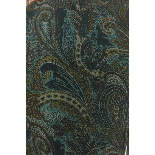 Sukienka Trendyol zielona w abstrakcyjnym wzorze midi z długim rękawem 