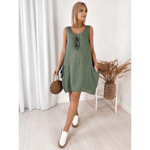 Sukienka z okrągłym dekoltem mini 