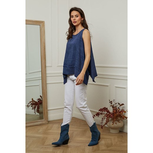 Plume Top &quot;Mylene&quot; w kolorze granatowym ze sklepu Limango Polska w kategorii Bluzki damskie - zdjęcie 183781846