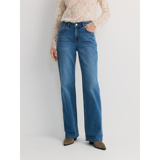 Reserved - Jeansy wide leg - niebieski ze sklepu Reserved w kategorii Jeansy damskie - zdjęcie 183784179