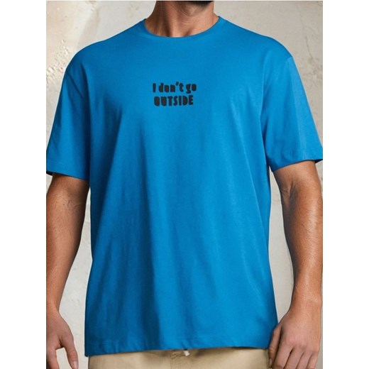 Sinsay - Koszulka o luźniejszym fasonie - niebieski ze sklepu Sinsay w kategorii T-shirty męskie - zdjęcie 183784605