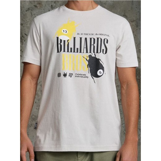 Sinsay - Koszulka z ozdobnym napisem - kremowy ze sklepu Sinsay w kategorii T-shirty męskie - zdjęcie 183784606