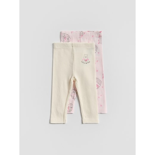 Reserved - Legginsy Kubuś Puchatek 2 pack - pastelowy róż ze sklepu Reserved w kategorii Odzież dla niemowląt - zdjęcie 183785049