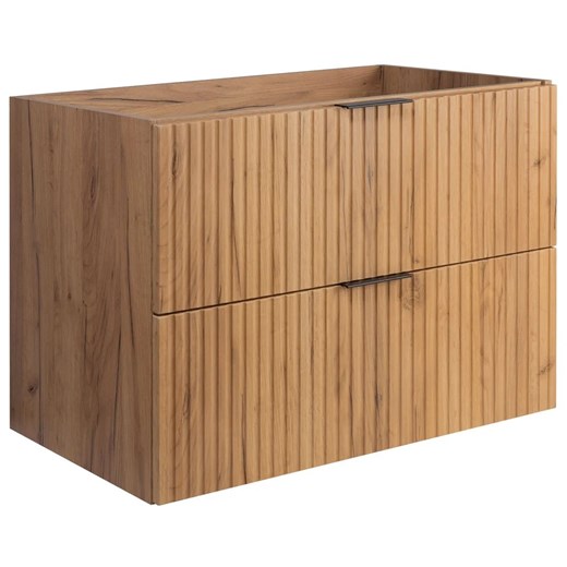 Szafka ryflowana do łazienki z 2 szufladami 80 cm dąb craft złoty E7-Z95 ze sklepu Edinos.pl w kategorii Szafki i regały łazienkowe - zdjęcie 183786158