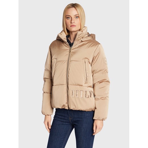 Tommy Hilfiger Kurtka puchowa Sateen WW0WW36062 Beżowy Regular Fit ze sklepu MODIVO w kategorii Kurtki damskie - zdjęcie 183788369
