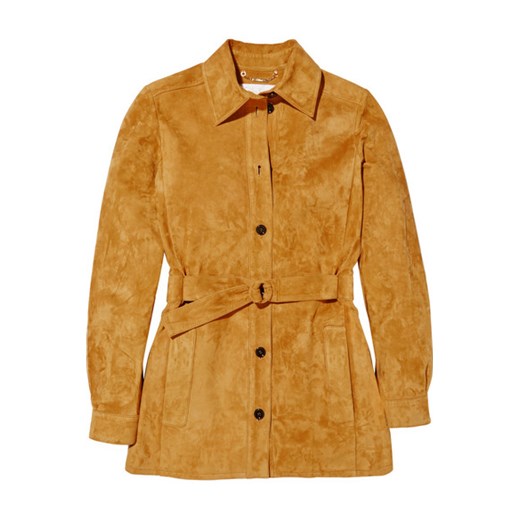 Belted suede jacket net-a-porter zolty 