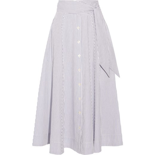 Striped cotton-poplin skirt net-a-porter szary 