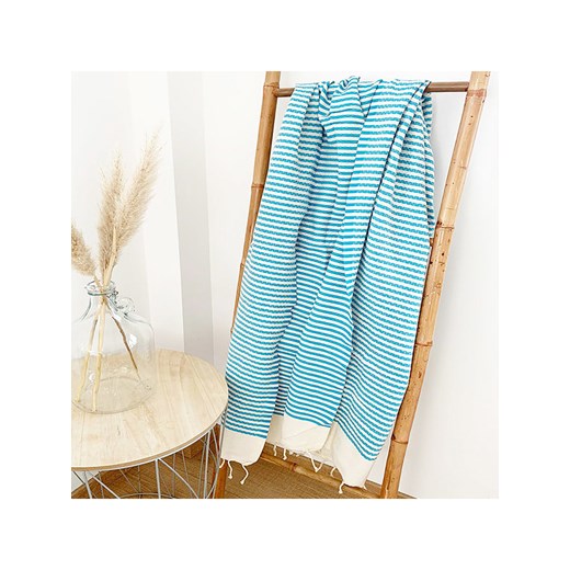 Le Comptoir de la Plage Fouta &quot;Yadara&quot; w kolorze turkusowo-beżowym - 200 x 100 cm ze sklepu Limango Polska w kategorii Ręczniki - zdjęcie 183802978