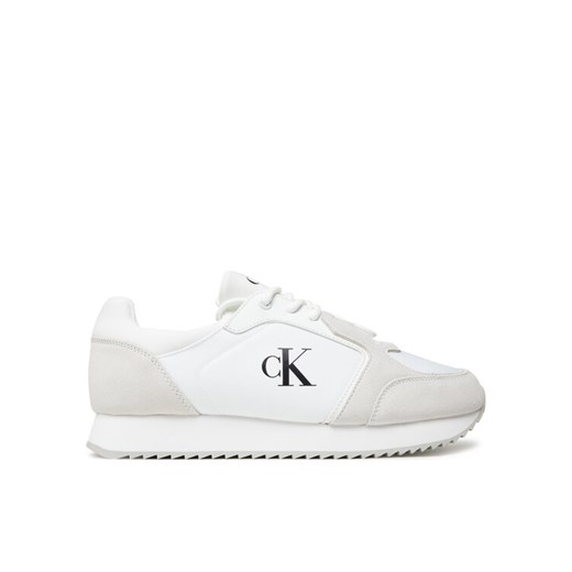 Sneakersy Calvin Klein Jeans Retro Runner Sock Lace Up Ny-Su YM0YM01326 Biały ze sklepu eobuwie.pl w kategorii Buty sportowe męskie - zdjęcie 183807346