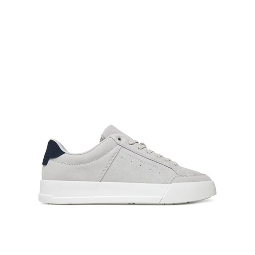 Sneakersy Tommy Hilfiger Th Court Summer Suede FM0FM05517 Szary ze sklepu eobuwie.pl w kategorii Buty sportowe męskie - zdjęcie 183807395