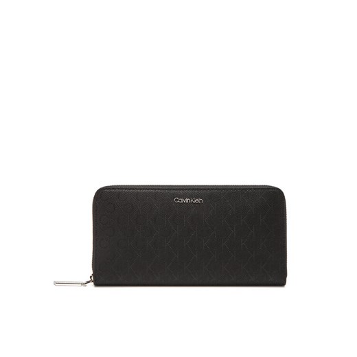 Duży Portfel Damski Calvin Klein Ck Must Aop Large Zip Around LV04F1073G Czarny ze sklepu eobuwie.pl w kategorii Portfele damskie - zdjęcie 183807456