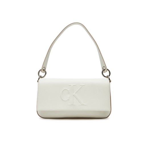 Torebka Calvin Klein Sculpted Flap Shoulder Pouch LV04K3148G Biały ze sklepu eobuwie.pl w kategorii Listonoszki - zdjęcie 183807526