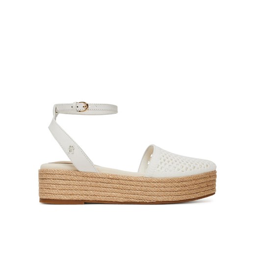 Espadryle Tommy Hilfiger Knit Mesh Espadrille Platform FW0FW08743 Biały ze sklepu eobuwie.pl w kategorii Espadryle damskie - zdjęcie 183807645