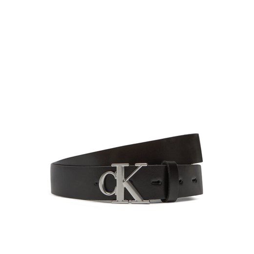 Pasek Damski Calvin Klein Monogram Plaque Buckle 30Mm LV04K7018G Czarny ze sklepu eobuwie.pl w kategorii Paski damskie - zdjęcie 183807649