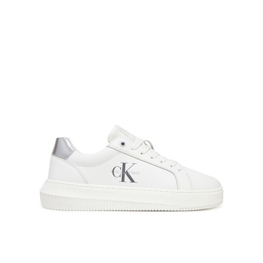 Sneakersy Calvin Klein Jeans Chunky Cupsole Lth Silver YW0YW01876 Biały ze sklepu eobuwie.pl w kategorii Buty sportowe damskie - zdjęcie 183807707