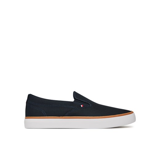 Tenisówki Tommy Hilfiger Th Hi Vulc Core Low Ii Slipon FM0FM05514 Granatowy ze sklepu eobuwie.pl w kategorii Trampki męskie - zdjęcie 183807785