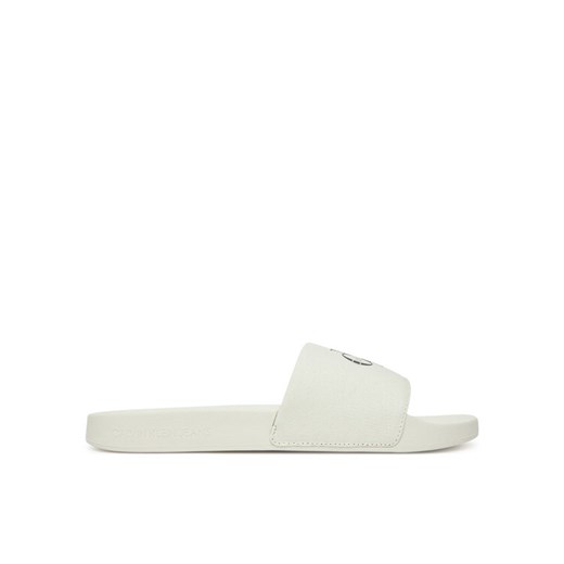 Klapki Calvin Klein Jeans Slide Monologo Cv YM0YM01367 Biały ze sklepu eobuwie.pl w kategorii Klapki męskie - zdjęcie 183807855