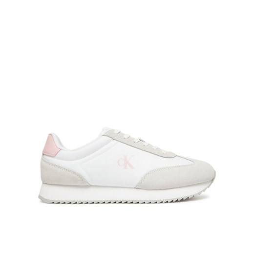 Sneakersy Calvin Klein Jeans Runner Laceup Mg Nylon Mix YW0YW01828 Biały ze sklepu eobuwie.pl w kategorii Buty sportowe damskie - zdjęcie 183807938