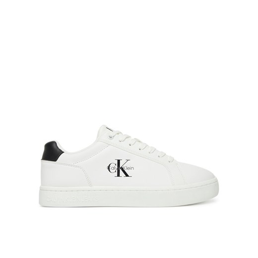 Sneakersy Calvin Klein Jeans Classic Cupsole Mono Lth YM0YM01369 Biały ze sklepu eobuwie.pl w kategorii Buty sportowe męskie - zdjęcie 183807939