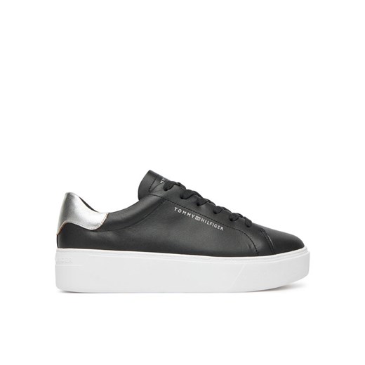 Sneakersy Tommy Hilfiger Essential Platform Court Sneaker FW0FW08756 Czarny ze sklepu eobuwie.pl w kategorii Buty sportowe damskie - zdjęcie 183807995